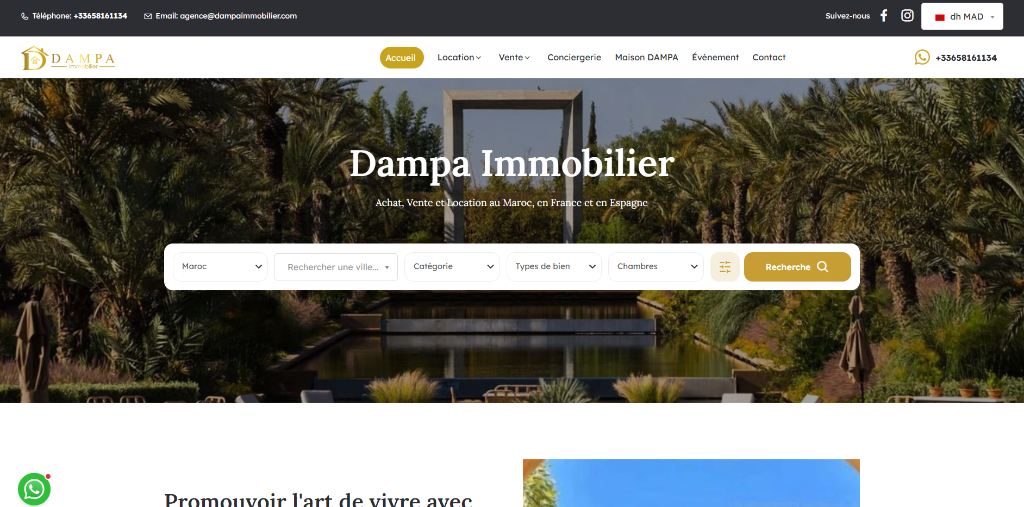 Dampa Immobilier luxury real estate agency in Morocco, France, Spain preview